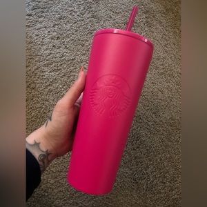 💖STARBUCKS MATTE HOT PINK STAINLESS STEAL TUMBLER💖